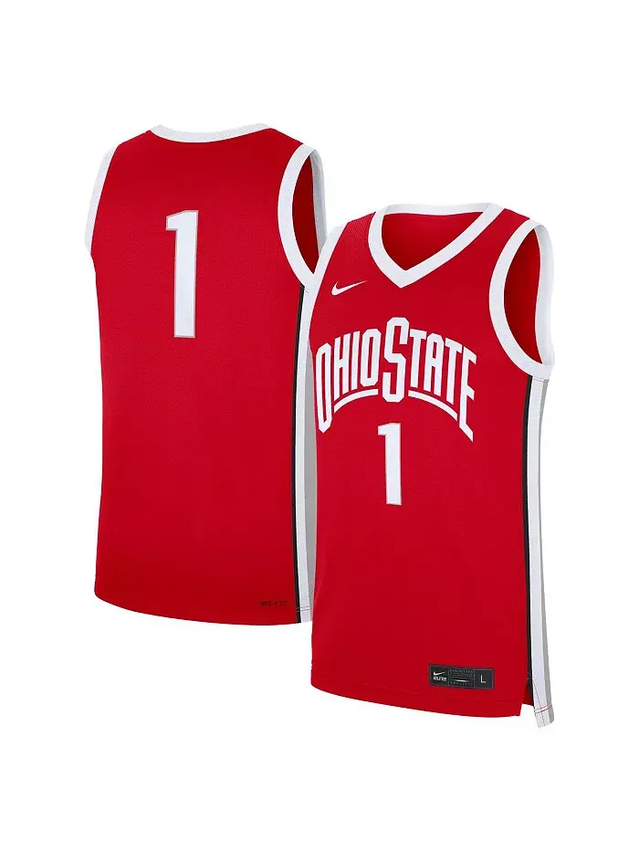 Мужская реплика дорожной футболки Ohio State Buckeyes 1 Scarlet Nike — изображение 1 из 3