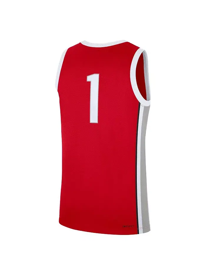 Мужская реплика дорожной футболки Ohio State Buckeyes 1 Scarlet Nike — изображение 3 из 3