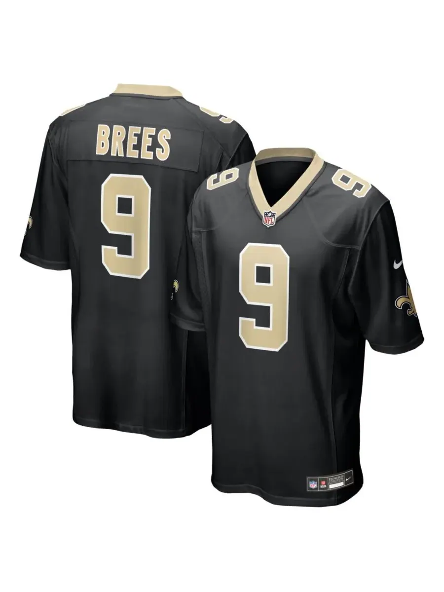 Футболка Nike с длинным рукавом, модель Drew Brees, New Orleans Saints Team Game Jersey — изображение 1 из 5, черный