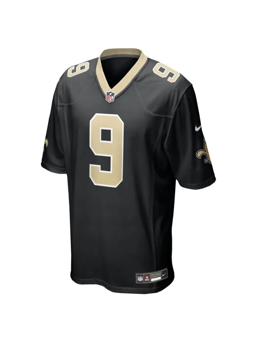 Футболка Nike с длинным рукавом, модель Drew Brees, New Orleans Saints Team Game Jersey — изображение 2 из 5, черный