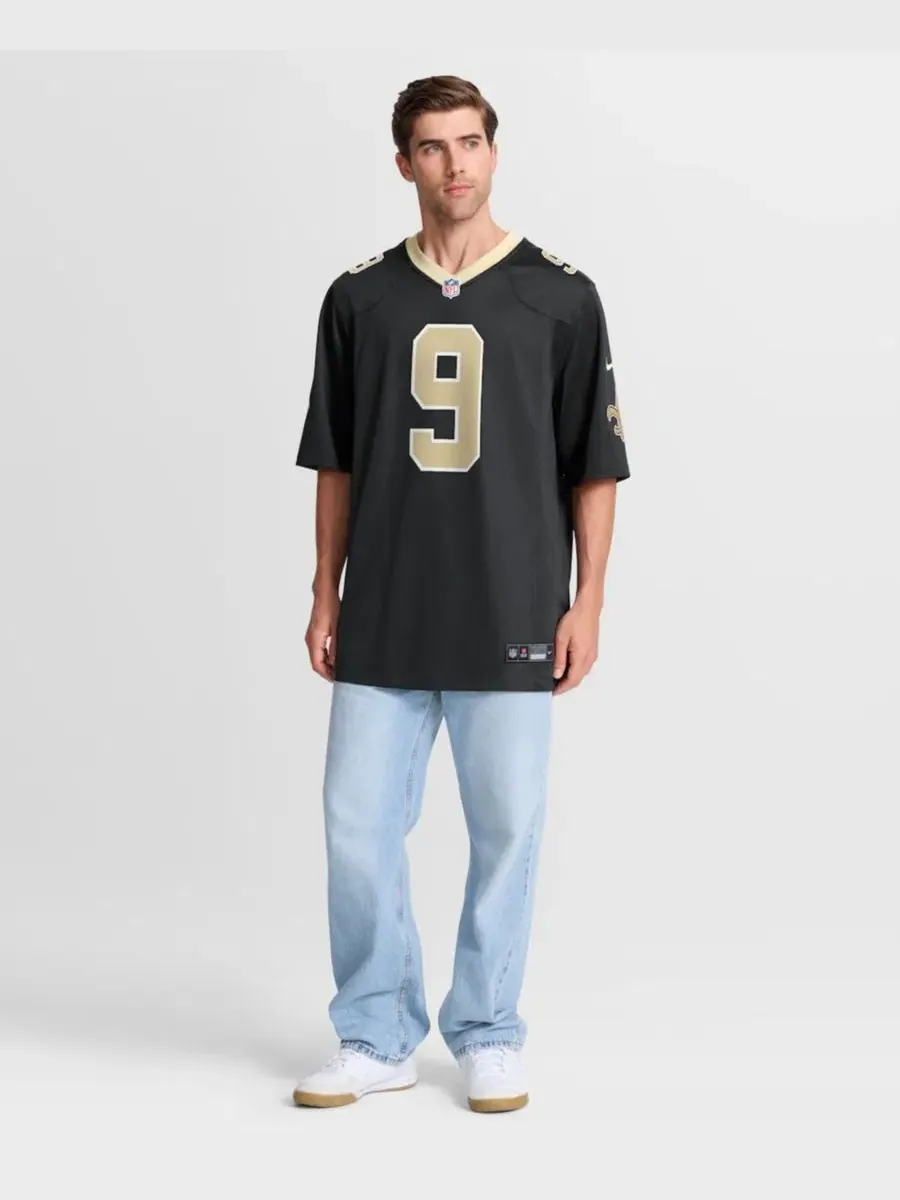 Футболка Nike с длинным рукавом, модель Drew Brees, New Orleans Saints Team Game Jersey — изображение 4 из 5, черный