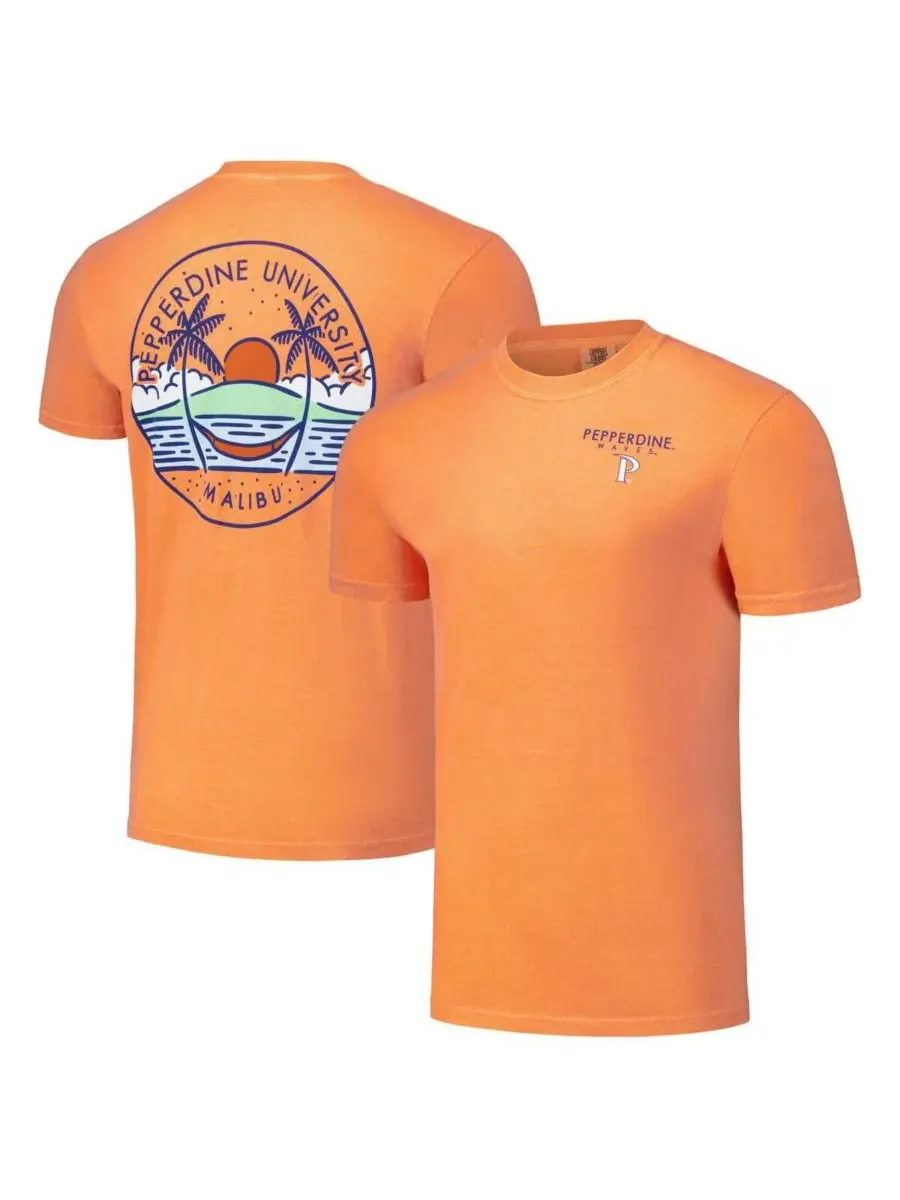 Футболка с принтом Scenic Comfort Colors, Pepperdine Waves Image One — изображение 1 из 3, оранжевый