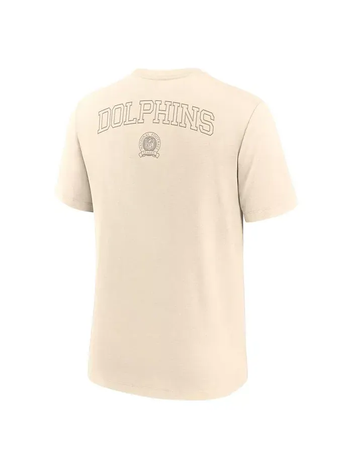 Мужская футболка Miami Dolphins Glory Tri-Blend кремового цвета Nike — изображение 3 из 3