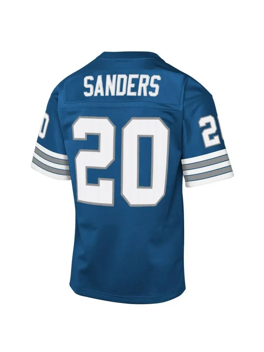 Mitchell & Ness Большая футболка Барри Сандерса синего цвета команды Detroit Lions 1996 года в — изображение 3 из 3, синий