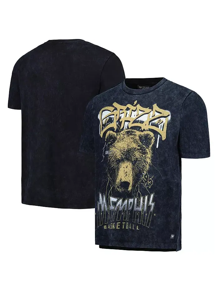 Мужская и женская черная футболка Tour Band с логотипом Memphis Grizzlies The Wild Collective — изображение 1 из 3