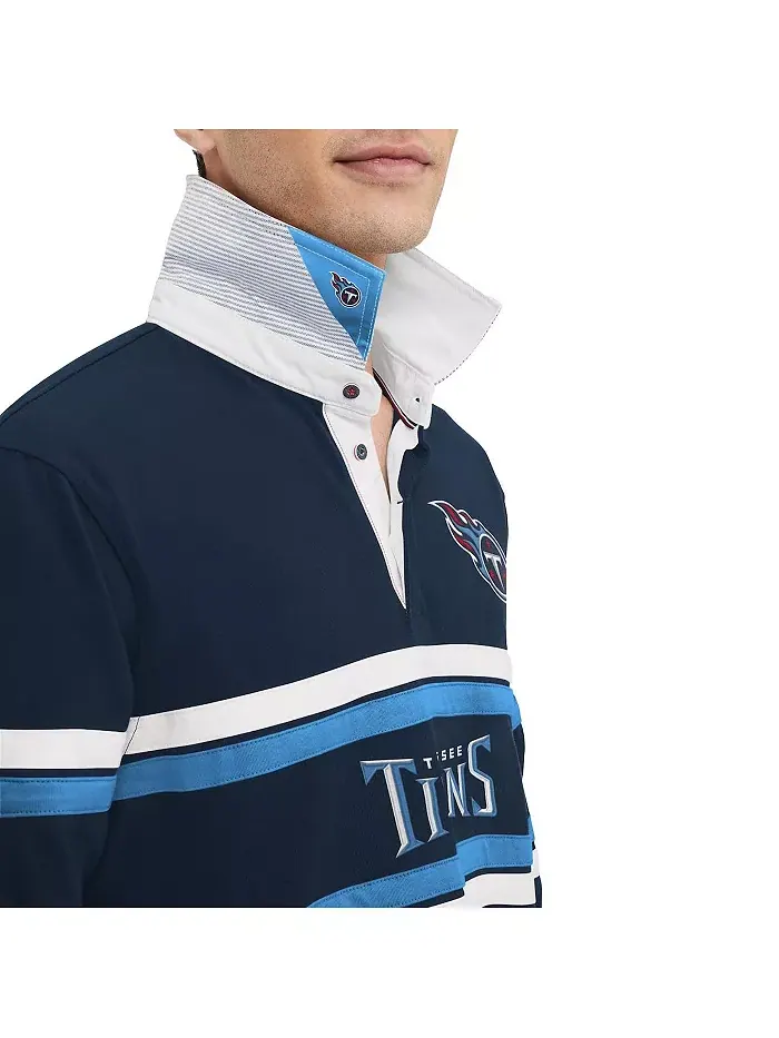 Мужская длинная футболка с длинным рукавом в регбийном стиле Cory Varsity Tennessee Titans в синем — изображение 2 из 3
