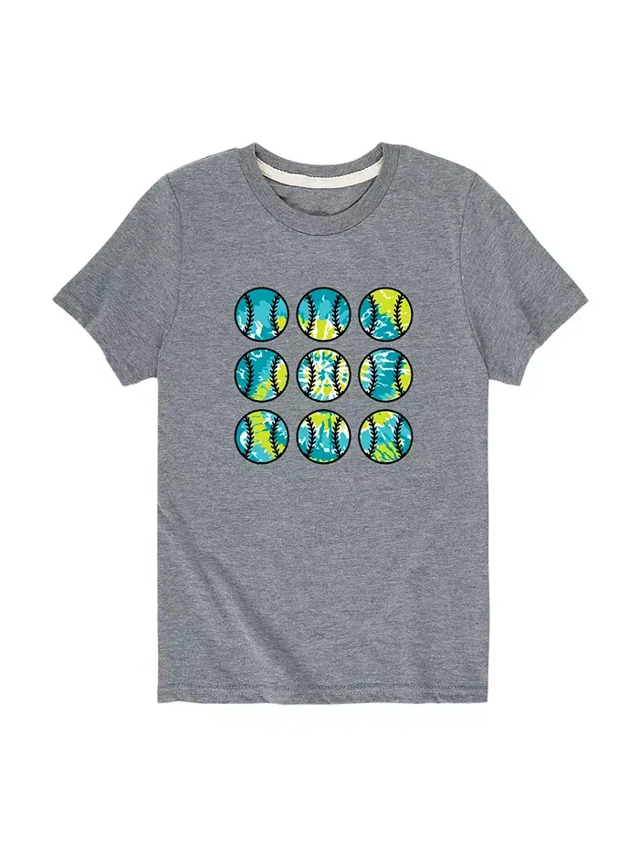Футболка с принтом для мальчиков Toddler Boys Tie Dye Baseball Hybrid — изображение 1 из 3