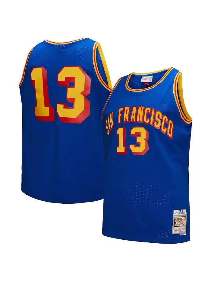 Мужская баскетбольная майка Wilt Chamberlain Royal San Francisco Warriors Hardwood Classics 1963/64 — изображение 1 из 5