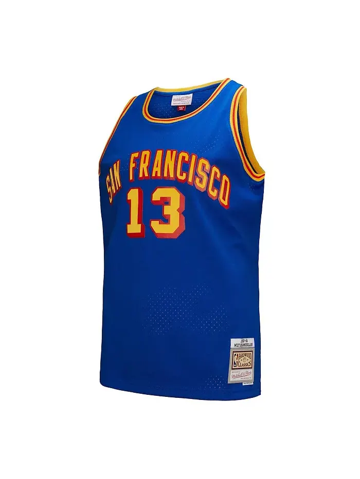 Мужская баскетбольная майка Wilt Chamberlain Royal San Francisco Warriors Hardwood Classics 1963/64 — изображение 2 из 5