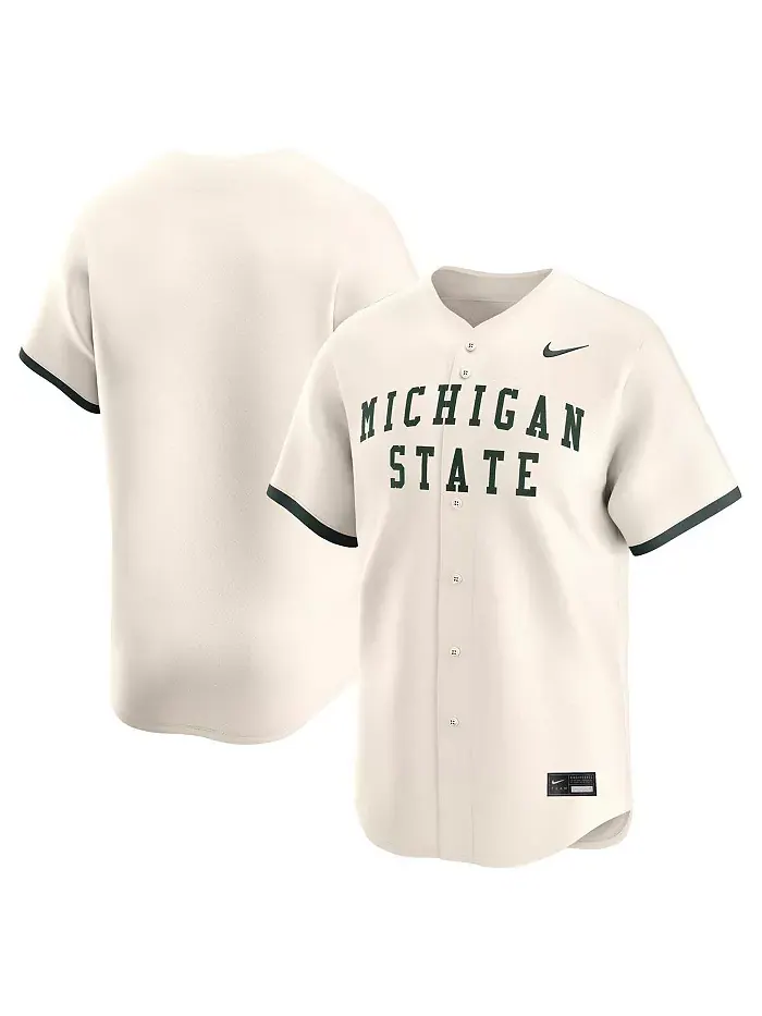 Мужская бейсбольная джерси Michigan State Spartans College Limited натурального цвета Nike — изображение 1 из 3
