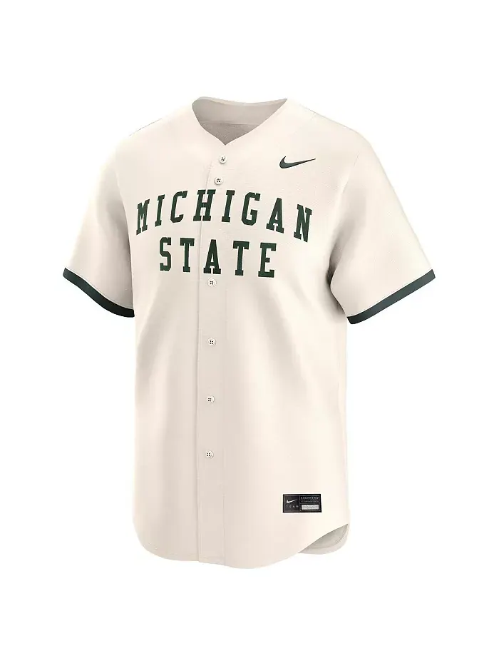 Мужская бейсбольная джерси Michigan State Spartans College Limited натурального цвета Nike — изображение 3 из 3