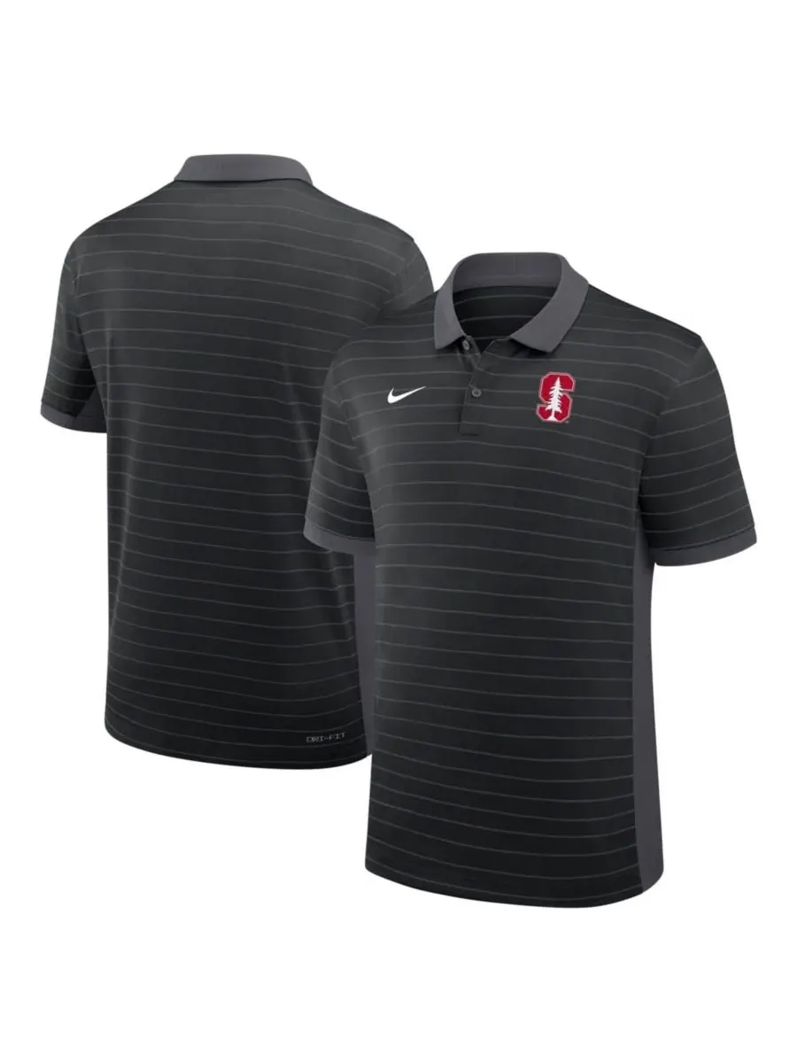 Поло Nike Stanford Cardinal с полосами Victory Stripe — изображение 1 из 3, черный серый