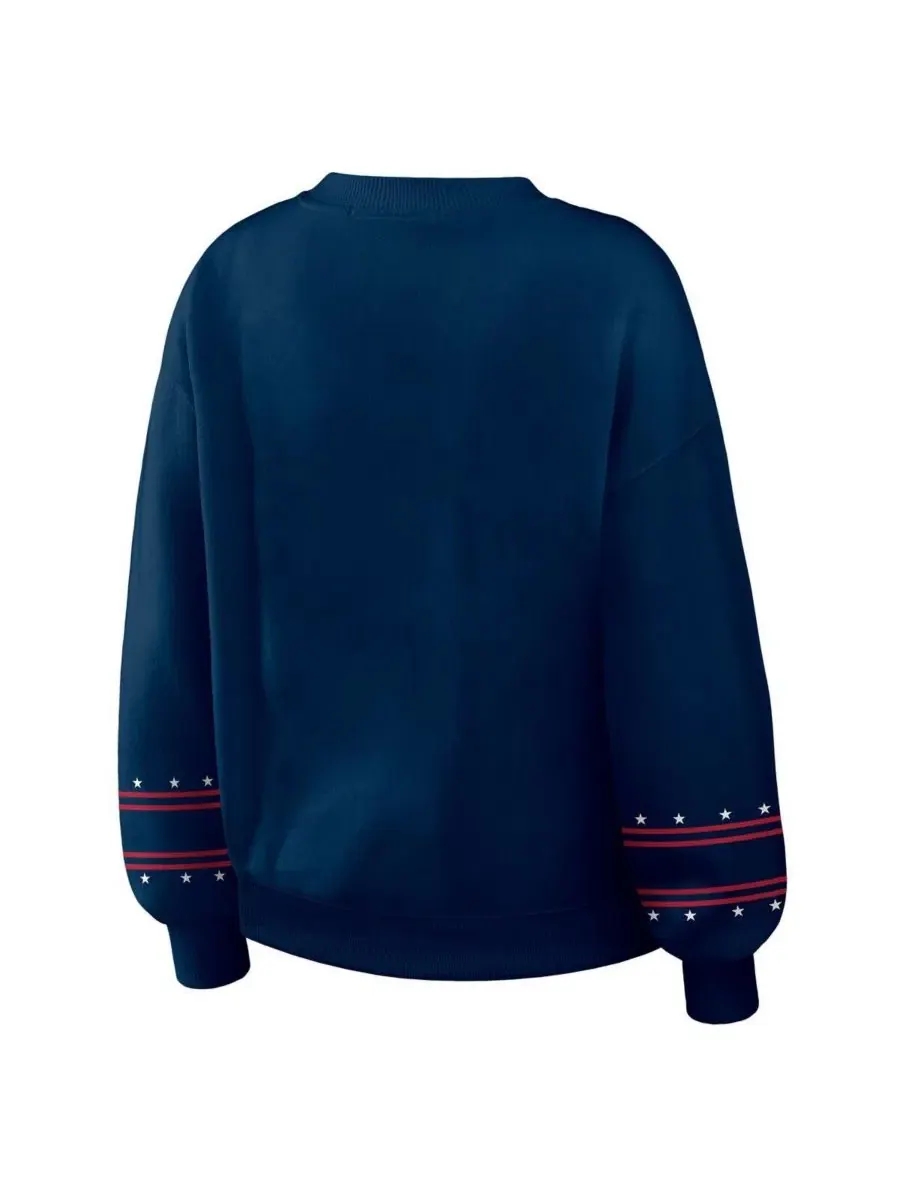 Женский свитшот из плотного флиса с принтом Americana, модель WEAR by Erin Andrews — изображение 4 из 4, темно-синий