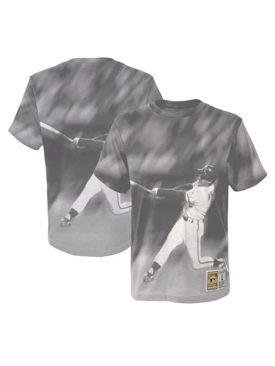 Футболка с принтом George Brett Kansas City Royals Mitchell & Ness — изображение 1 из 3, серый коричневый