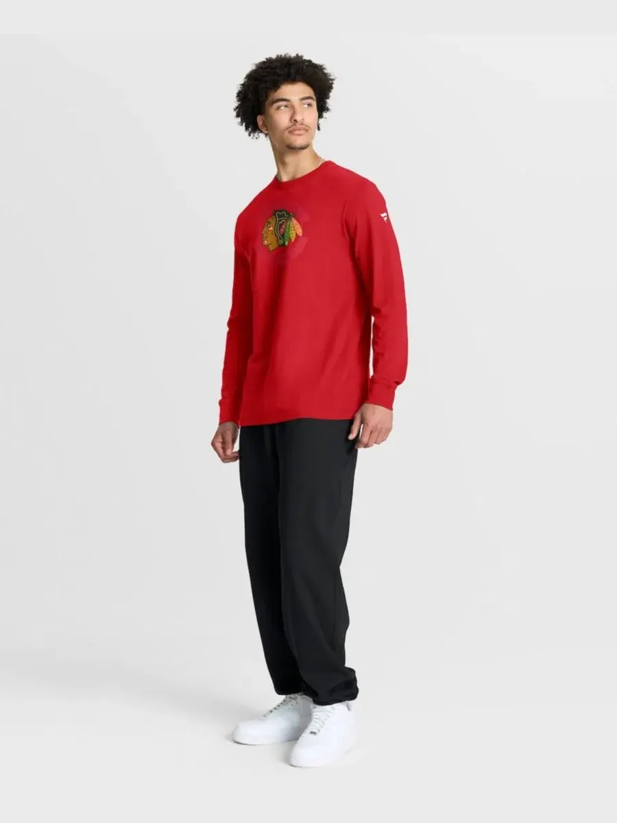 Футболка с длинным рукавом Chicago Blackhawks Authentic Pro Property Of Practice Fanatics — изображение 2 из 4, красный