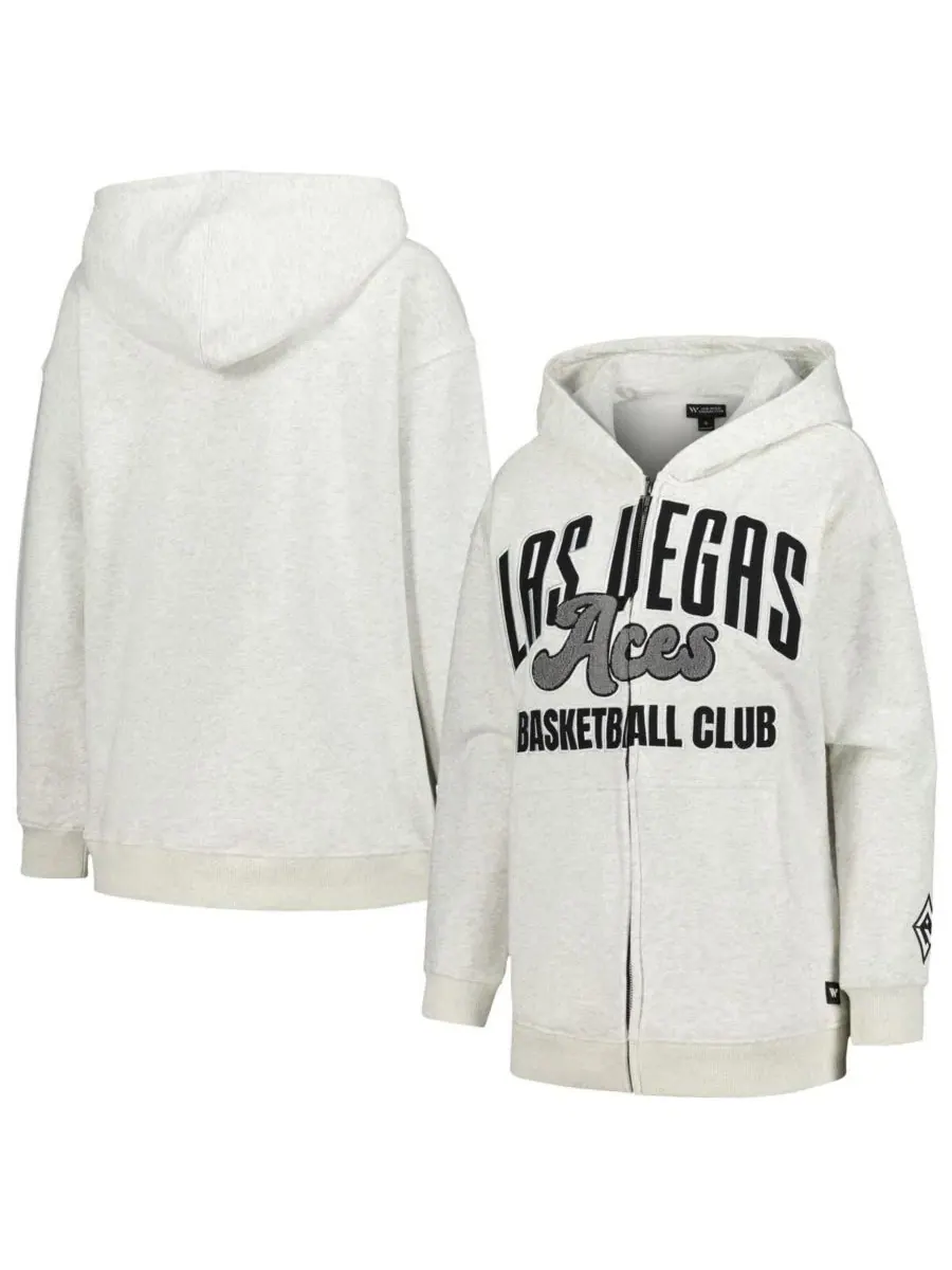 Худи с полной застежкой-молнией Las Vegas Aces Washed The Wild Collective — изображение 1 из 3, серый