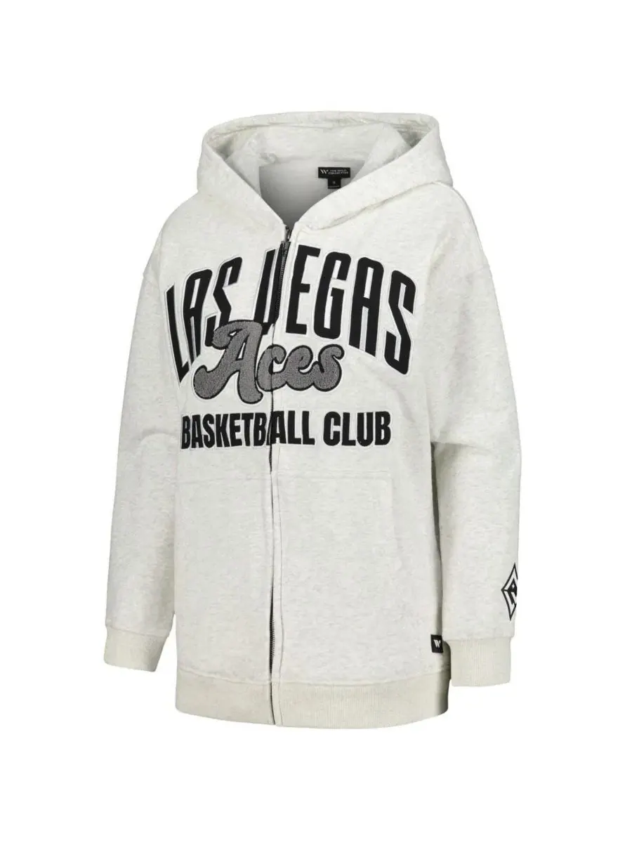Худи с полной застежкой-молнией Las Vegas Aces Washed The Wild Collective — изображение 3 из 3, серый