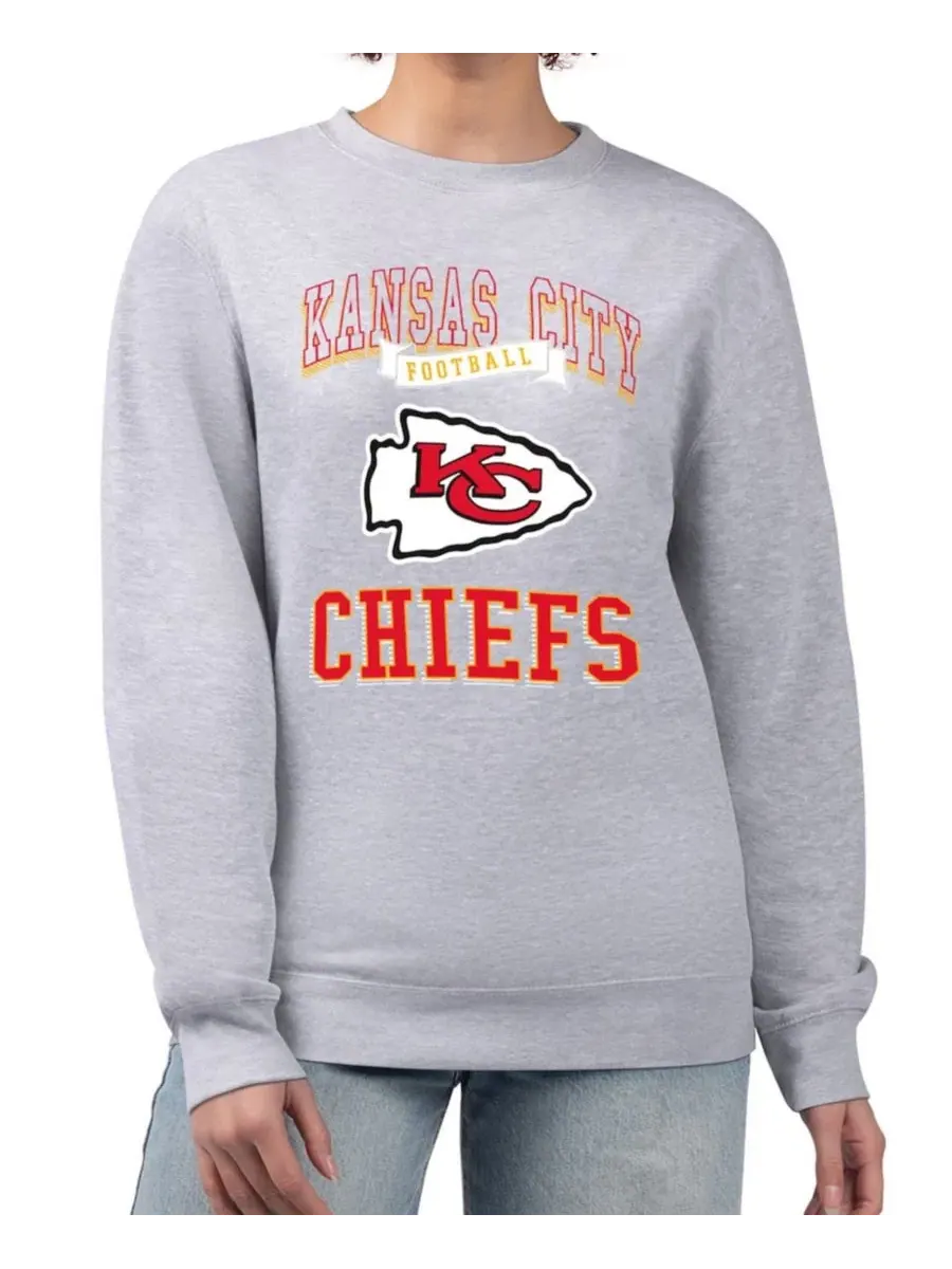 Свитшот женский с длинным рукавом, с принтом, Kansas City Chiefs G-III 4Her by Carl Banks — изображение 1 из 2, серый