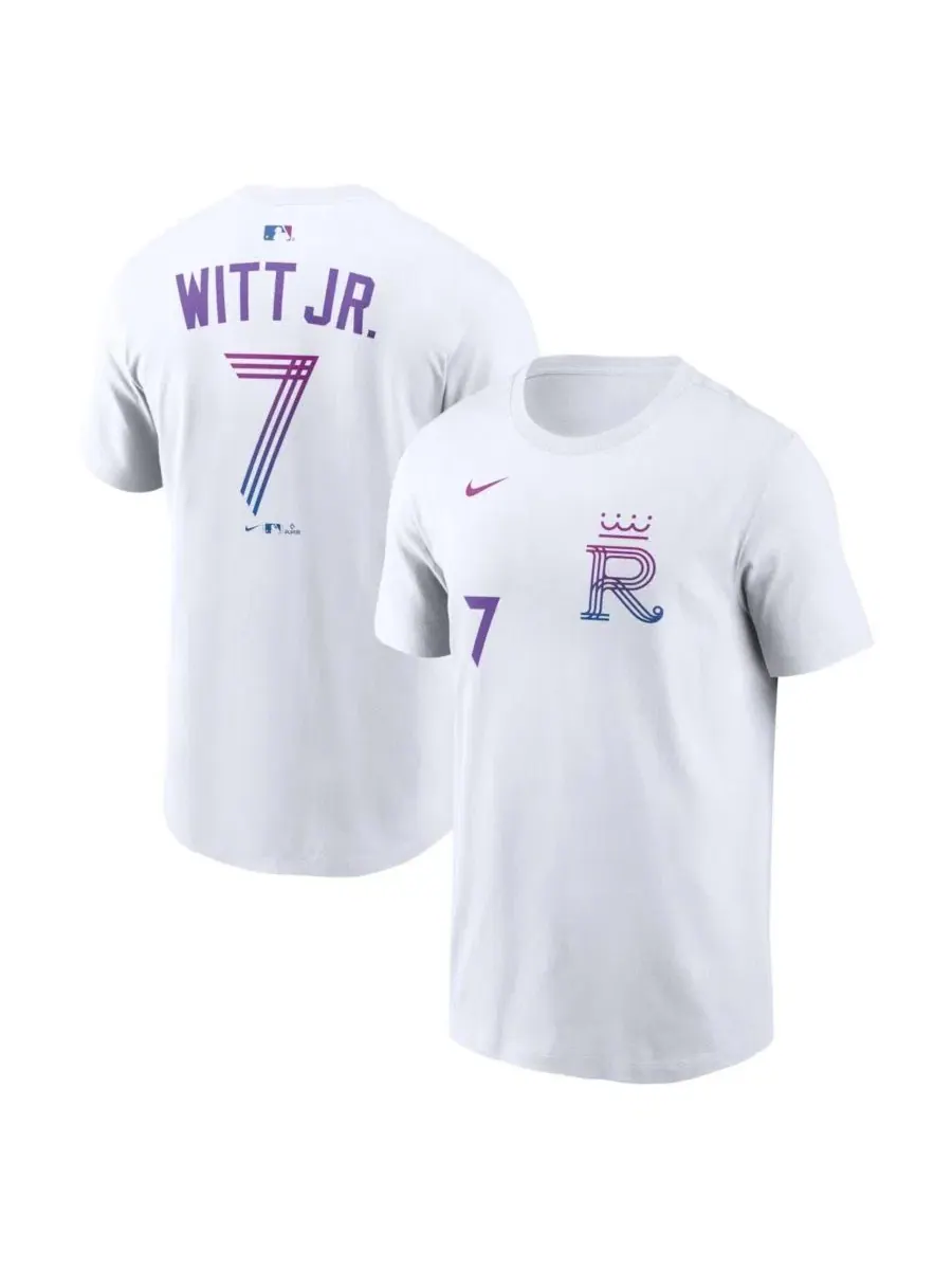 Футболка с коротким рукавом Nike Bobby Witt Jr. White Kansas City Royals 2026 City Connect Name & — изображение 1 из 3, белый