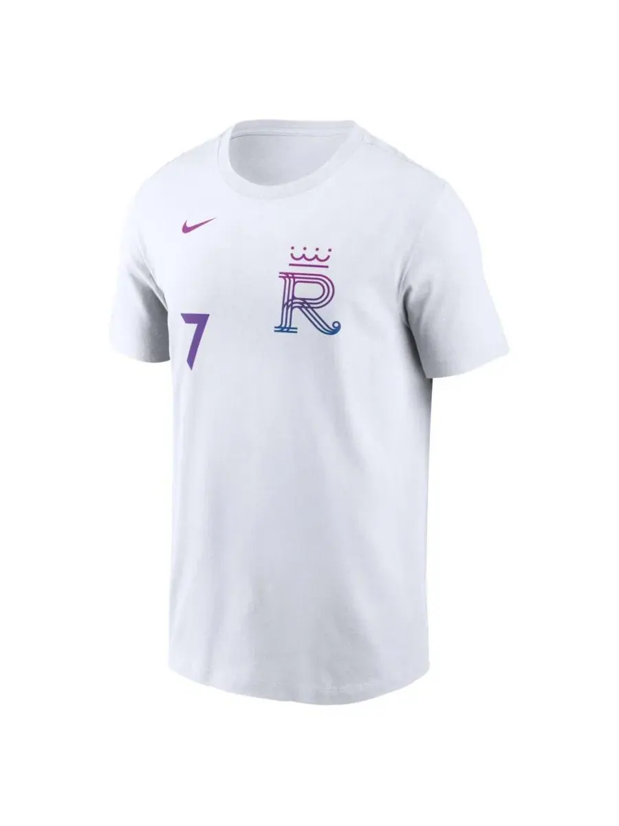 Футболка с коротким рукавом Nike Bobby Witt Jr. White Kansas City Royals 2026 City Connect Name & — изображение 2 из 3, белый