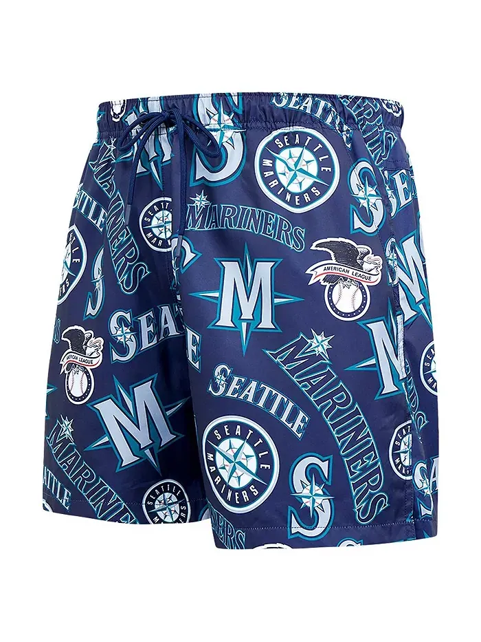 Мужские шорты Aqua Seattle Mariners с вышитым логотипом Pro Standard — изображение 3 из 3
