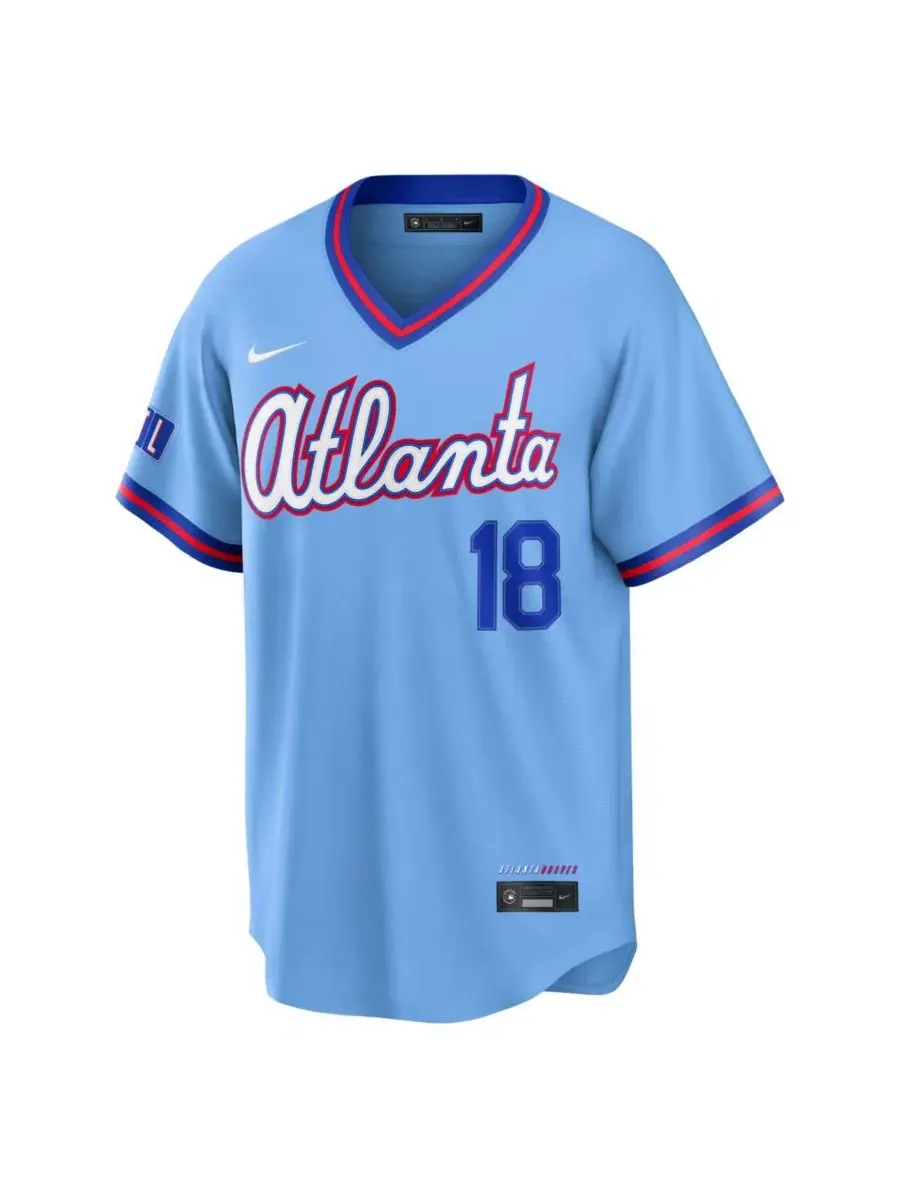 Джерси Nike Mike Yastrzemski Powder Blue Atlanta Braves 2026 City Connect Stadium — изображение 2 из 6, синий