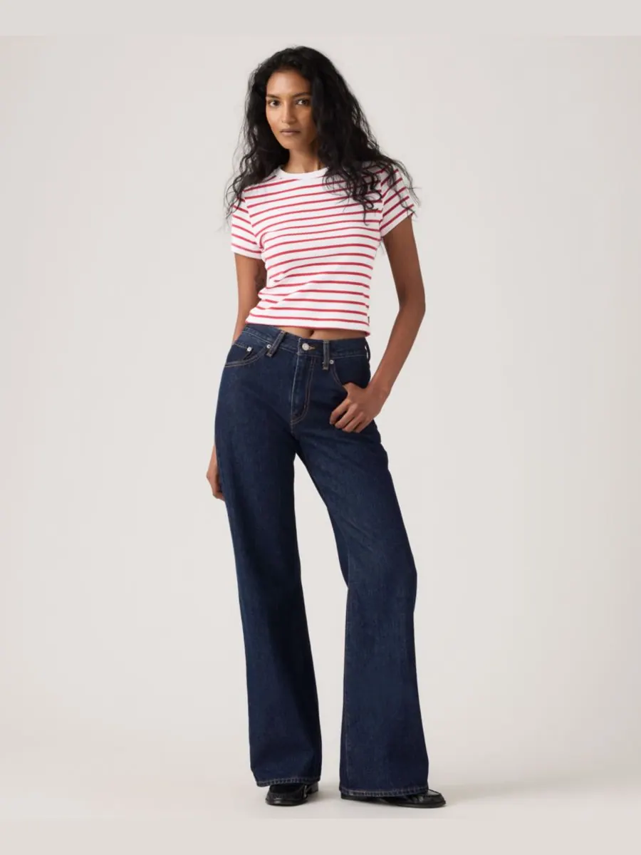 Женские джинсы средней посадки с расклешенными штанинами (Middy Loose Mid Rise Bootcut Jeans) — изображение 1 из 5