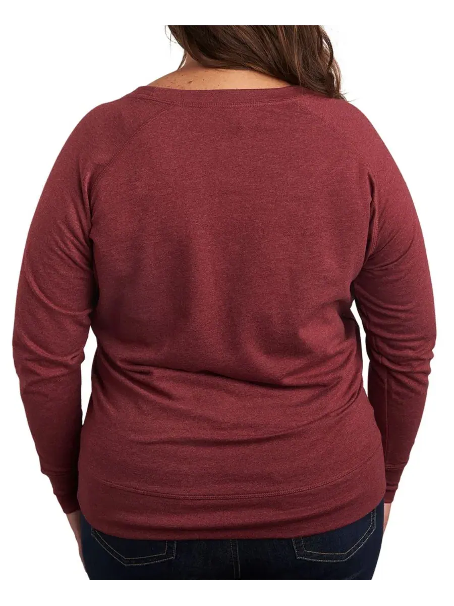 Футболка с длинным рукавом и принтом Hybrid Apparel, Heather Maroon — изображение 2 из 3
