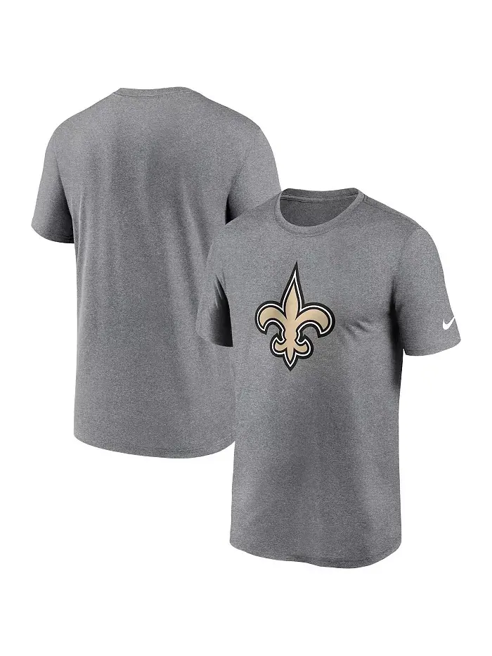 Мужская футболка Heather Charcoal New Orleans Saints Primetime Legend Logo Performance Nike — изображение 1 из 3