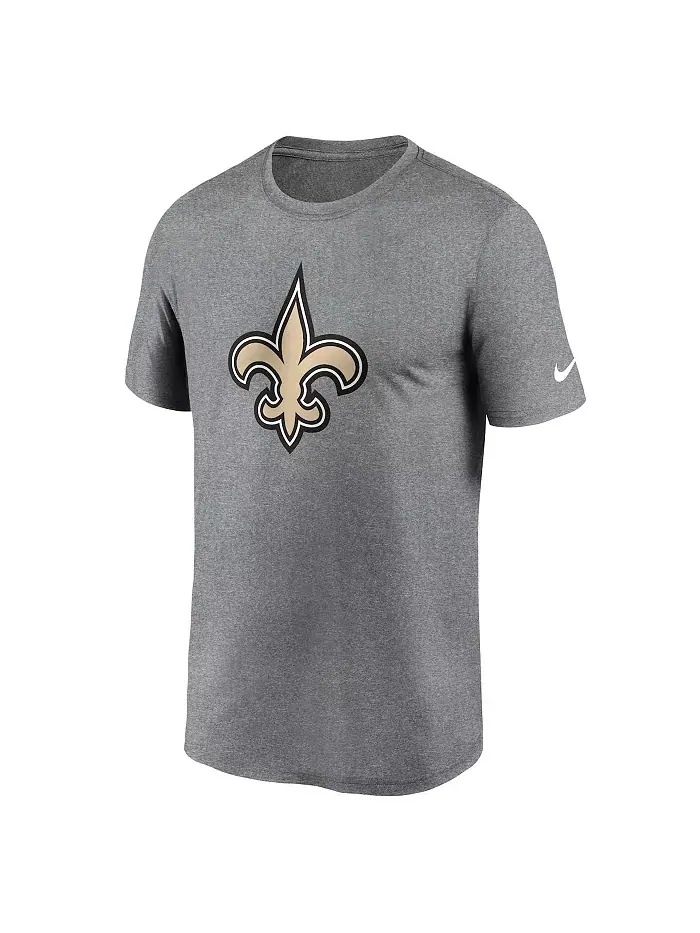 Мужская футболка Heather Charcoal New Orleans Saints Primetime Legend Logo Performance Nike — изображение 2 из 3