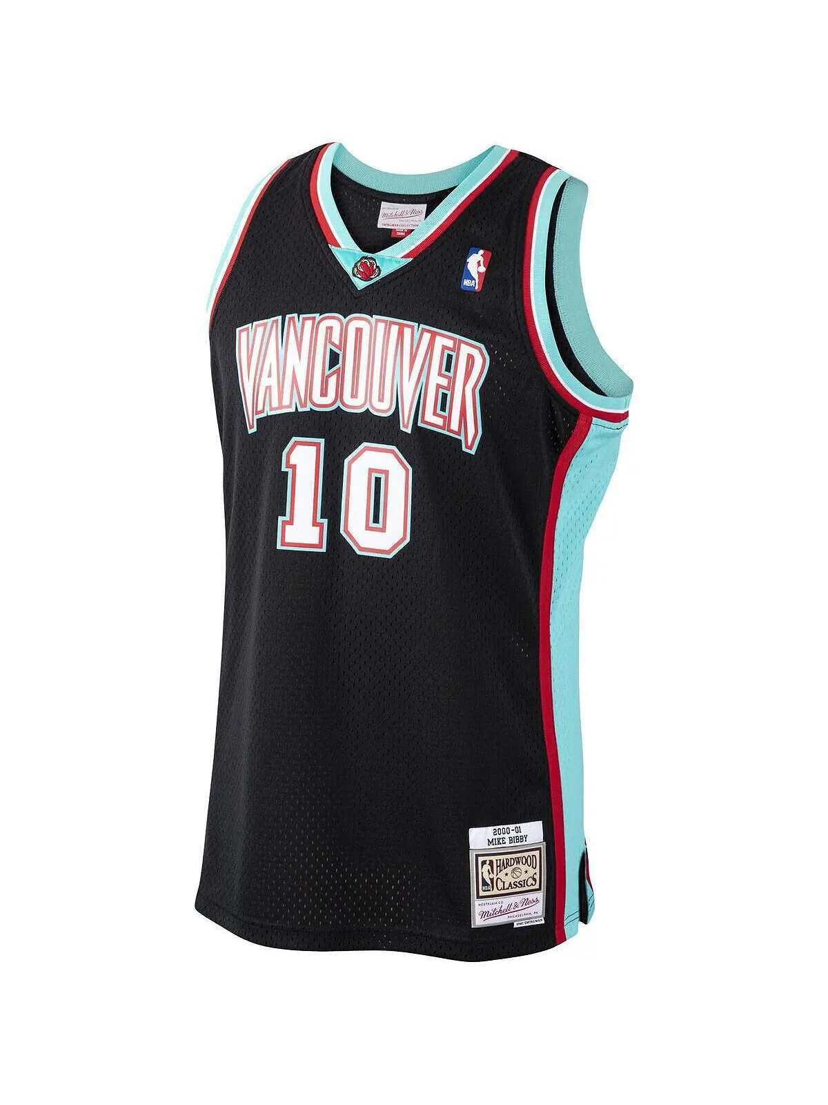 Мужская майка mike bibby black vancouver grizzlies 2000-01 hardwood classics swingman jersey — изображение 2 из 2, черный