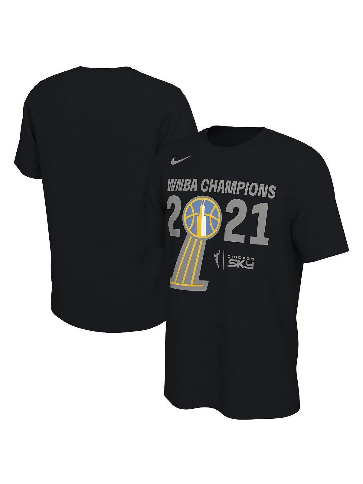 Мужская черная футболка chicago sky 2021 wnba champions trophy banner Nike — изображение 1 из 3, черный