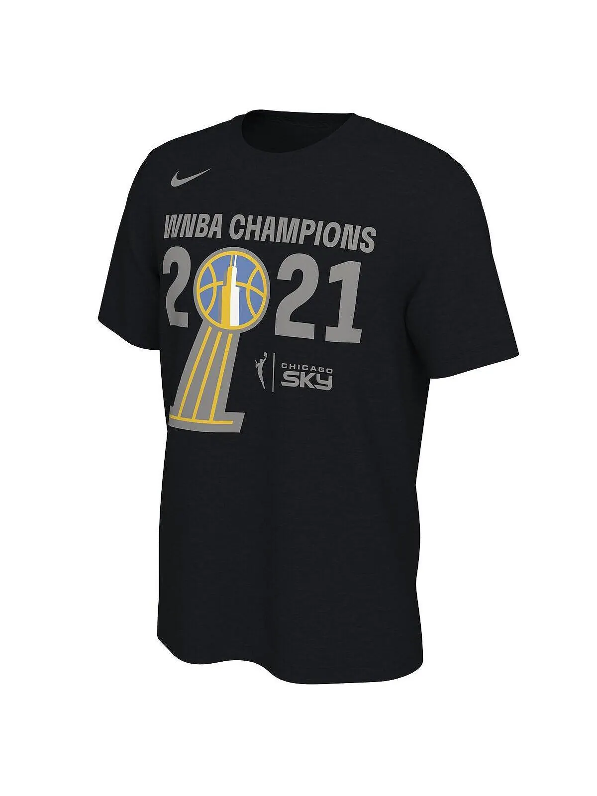 Мужская черная футболка chicago sky 2021 wnba champions trophy banner Nike — изображение 2 из 3, черный