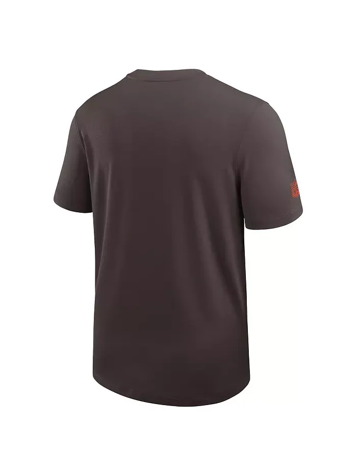 Мужская коричневая футболка Cleveland Browns Sideline UV Performance Coach Nike — изображение 3 из 3