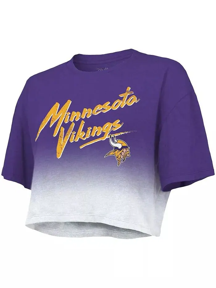 Женская футболка Justin Jefferson Purple, White Minnesota Vikings с надписью Drip-Dye, именем — изображение 2 из 2