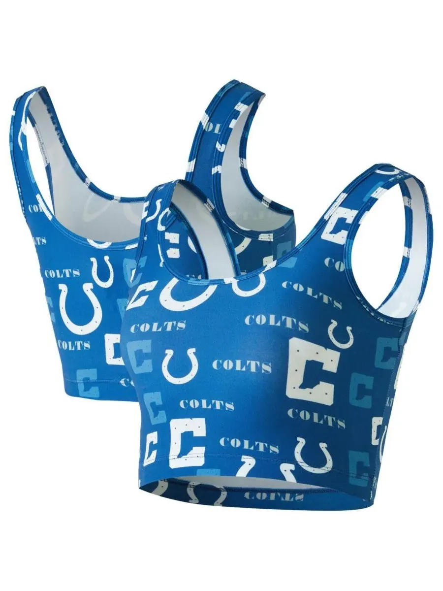 Женский бюстгальтер-бралетт Royal Indianapolis Colts с мозаичным принтом по всей поверхности — изображение 1 из 3