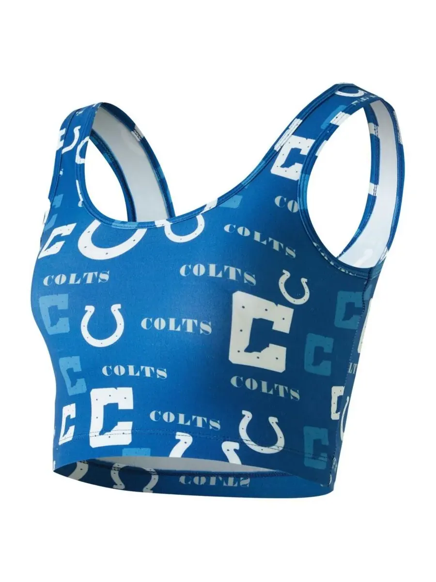 Женский бюстгальтер-бралетт Royal Indianapolis Colts с мозаичным принтом по всей поверхности — изображение 2 из 3