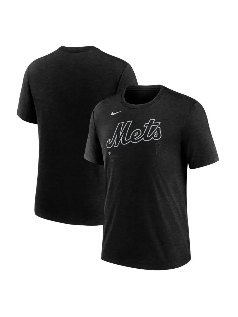Nike Мужская футболка New York Mets Lights Out Tri-Blend черного цвета — изображение 1 из 3, черный