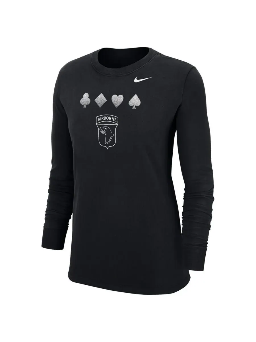 Nike Женская футболка с длинным рукавом Black Army Black Knights из коллекции Rivalry 2024 года — изображение 1 из 1, черный
