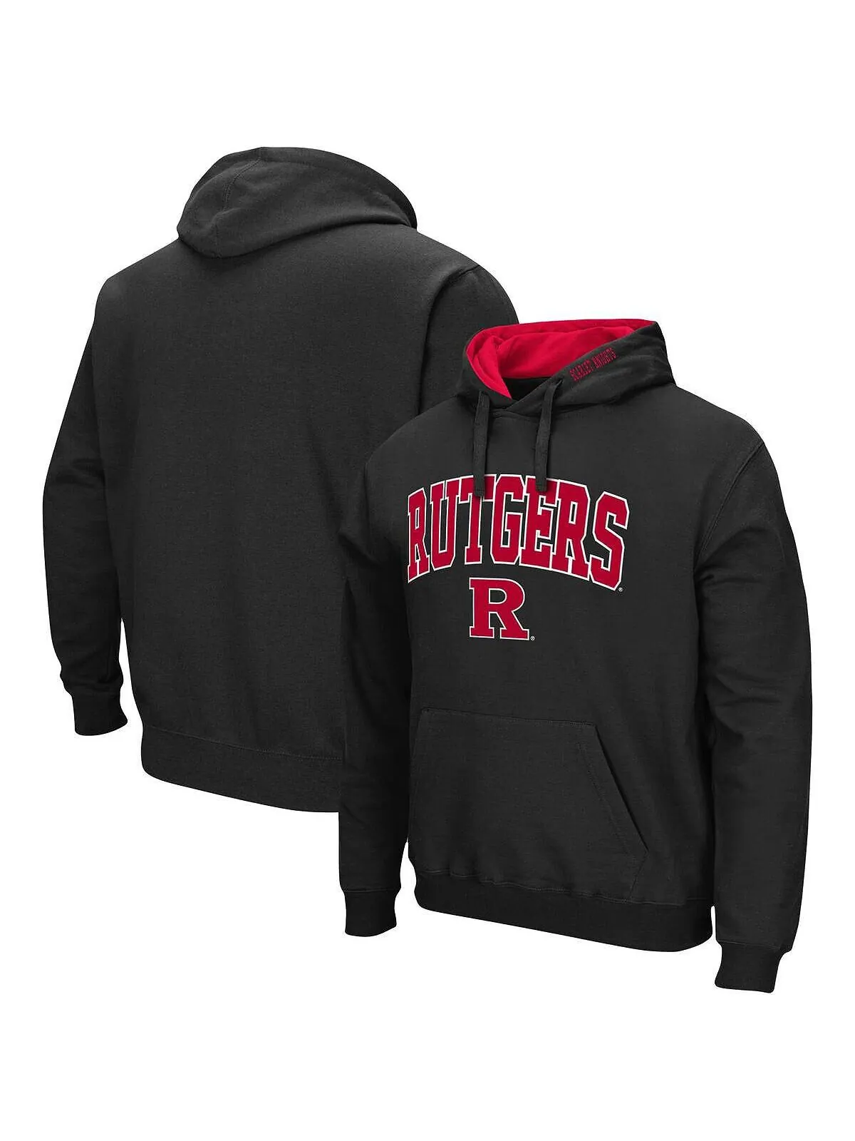 Мужской черный пуловер с капюшоном Rutgers Scarlet Knights Arch and Logo 3.0 Colosseum — изображение 1 из 3