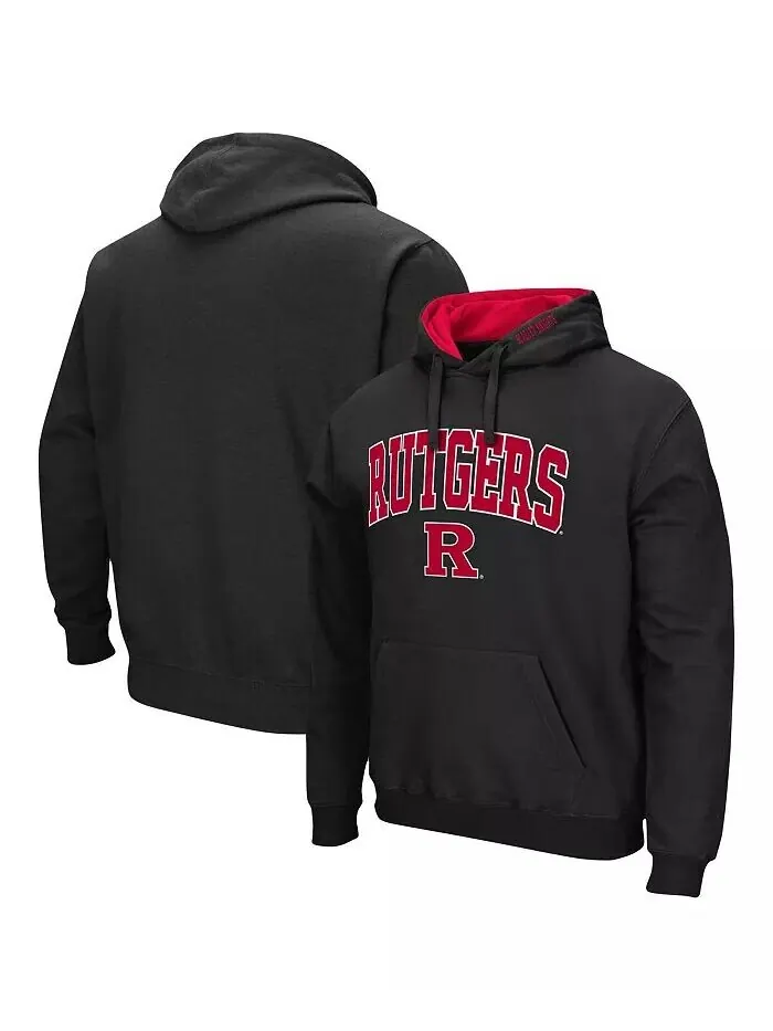 Мужской черный пуловер с капюшоном Rutgers Scarlet Knights Arch and Logo 3.0 Colosseum — изображение 1 из 3