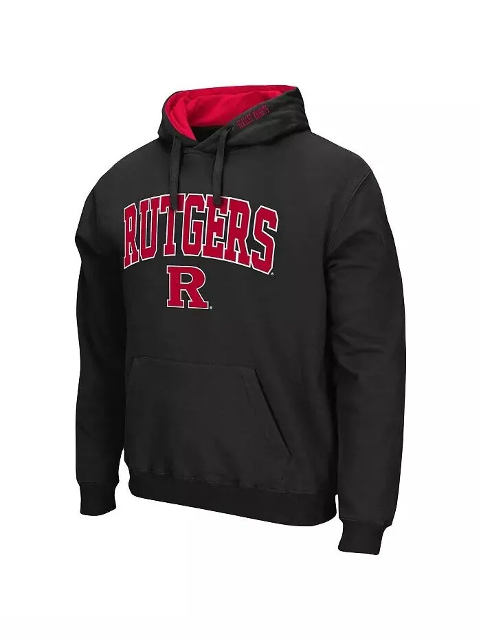 Мужской черный пуловер с капюшоном Rutgers Scarlet Knights Arch and Logo 3.0 Colosseum — изображение 2 из 3