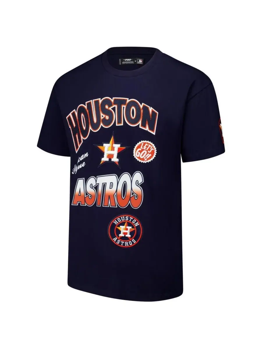 Pro Standard Мужская темно-синяя футболка Houston Astros Turn It Up с приспущенными плечами — изображение 3 из 3, темно-синий