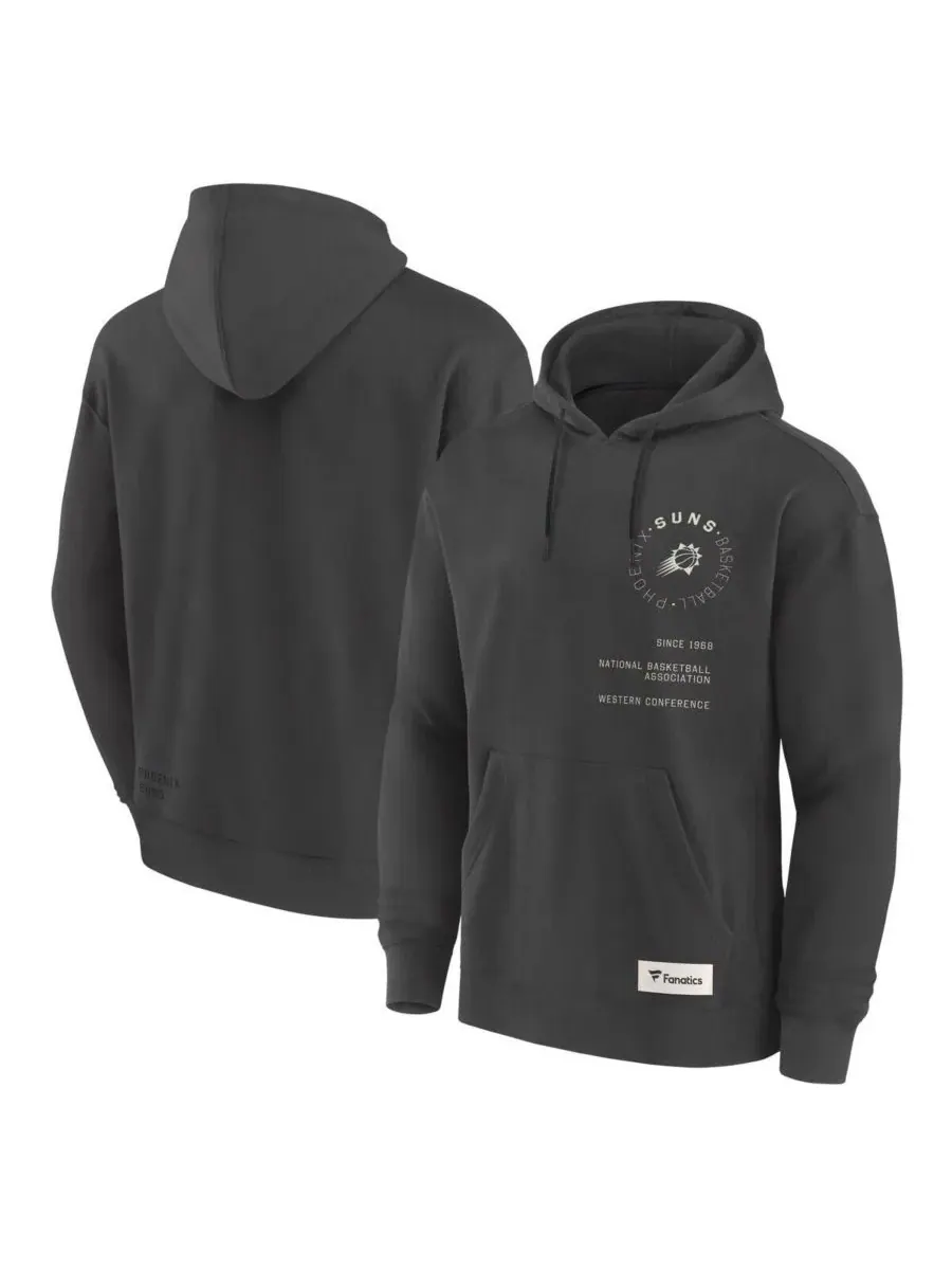 Fanatics Мужская серая толстовка Phoenix Suns Future Ground Info Elements Premium Pullover Hoodie — изображение 1 из 3, серый