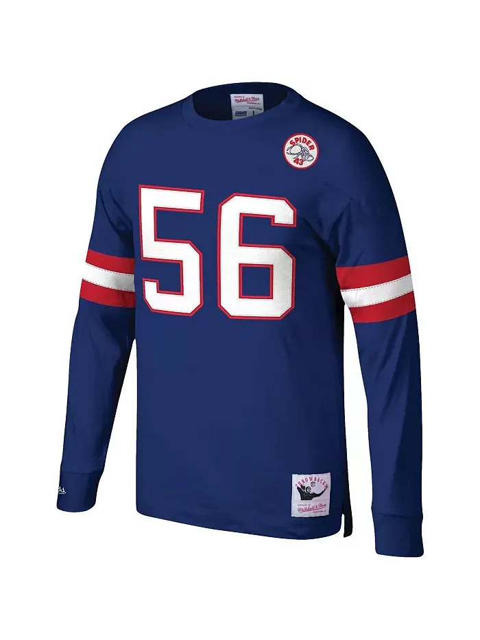 Мужская футболка с длинным рукавом Lawrence Taylor Royal New York Giants Big and Tall Cut & Sew с — изображение 3 из 3