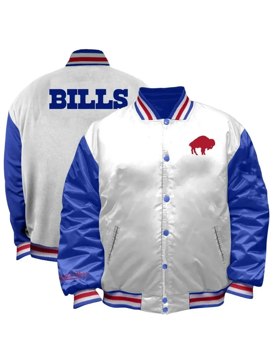 Mitchell & Ness Женская белая атласная куртка большого размера в стиле ретро с логотипом команды — изображение 1 из 3, белый