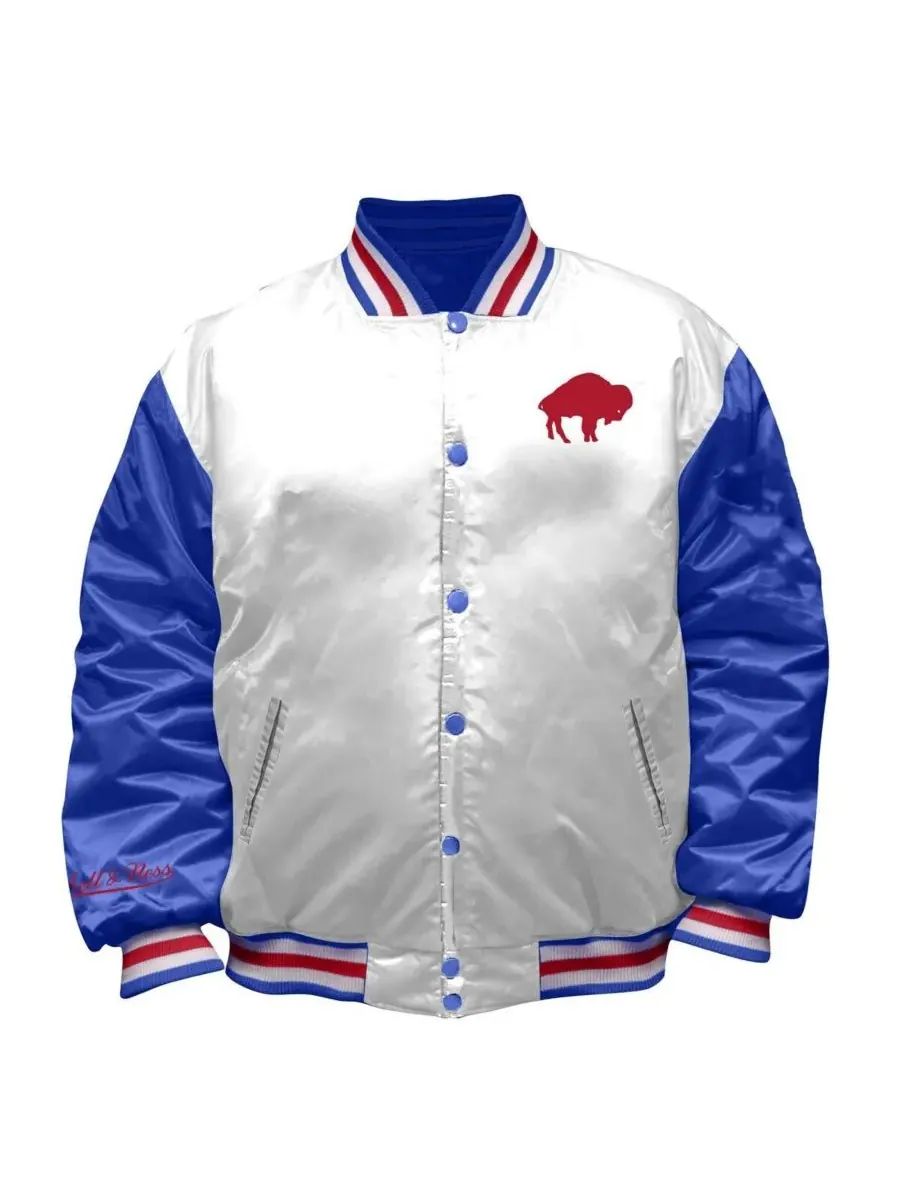 Mitchell & Ness Женская белая атласная куртка большого размера в стиле ретро с логотипом команды — изображение 3 из 3, белый