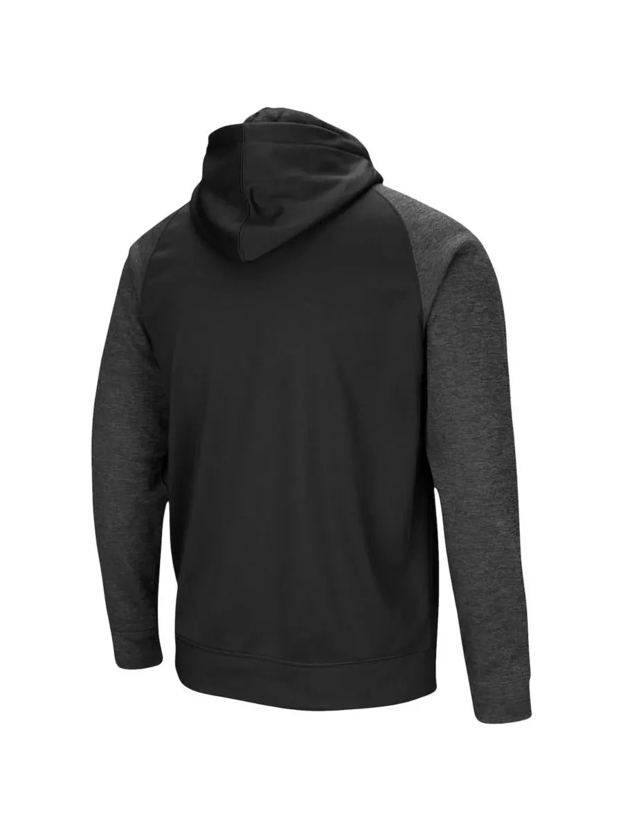 Colosseum Мужская черная толстовка на молнии Minnesota Golden Gophers Big Tall Blackout 2.0 Raglan — изображение 3 из 3
