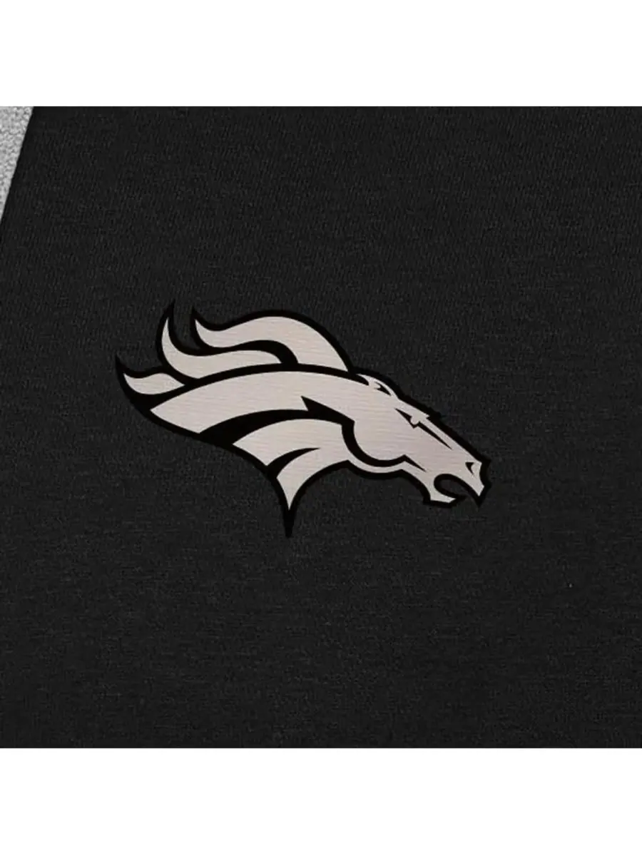 Antigua Мужская черная толстовка Denver Broncos с отделкой под карбон Victory — изображение 2 из 4, черный