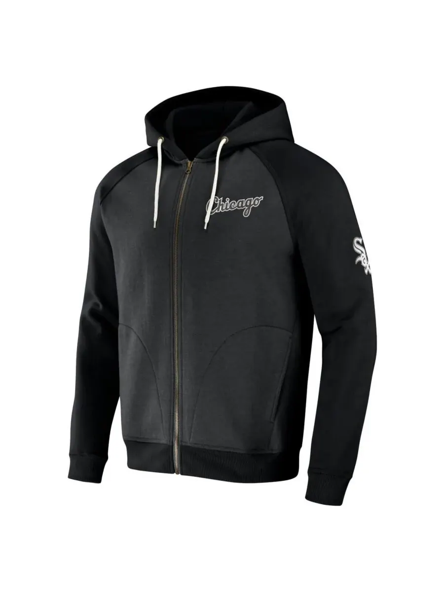 Fanatics Мужская толстовка с капюшоном на молнии Darius Rucker Collection от Black Chicago White — изображение 3 из 3, черный